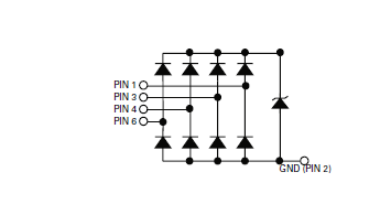 框图 - Littelfuse SP3019系列4通道TVS二极管阵列